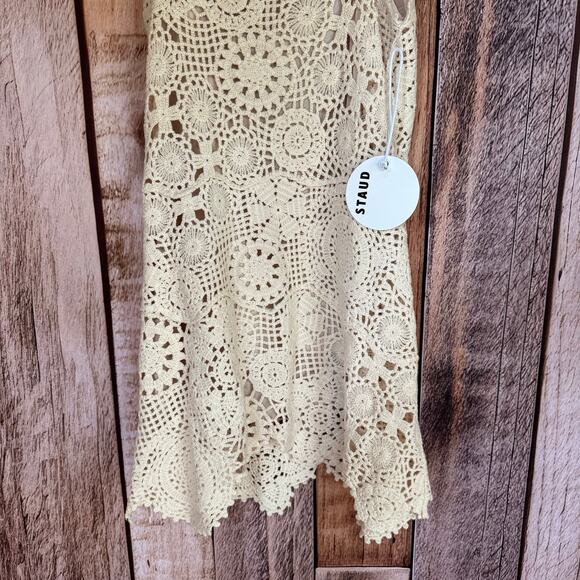 STAUD Dress Mini Whimsy Crochet Timeless Cottagecore Boho Romantic XS/S NWT - Picture 4 of 13